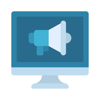 Bilgisayar Pazarlama simgesi, vektör illüstrasyonu 