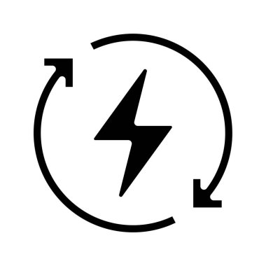 Yeniden Kullanılan Güç Simgesi Basit Vektör İllüstrasyonu