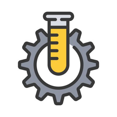 Tüp Kimya mühendisliği ağ ikonu vektör illüstrasyonu