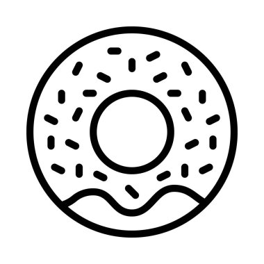 donut vektörü ince çizgi simgesi