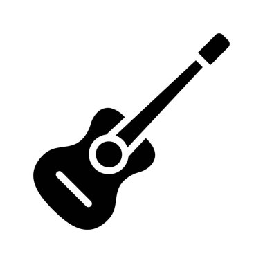 Gitar web simgesi, vektör çizim                   