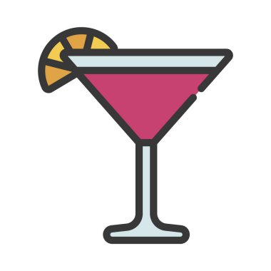 Kokteyl Martini ikonu vektör çizimi tasarımı