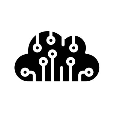 bulut teknolojisi web simgesi vektör çizimi