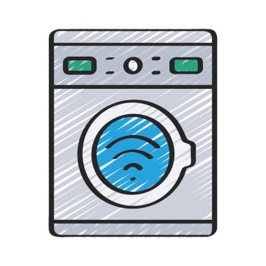 çamaşır makinesi ikon vektör çizimi