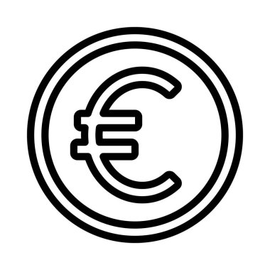 Euro Para ikonu. vektör düz illüstrasyon.      
