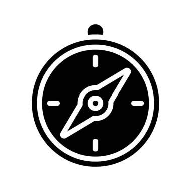 Beyaz arka plan üzerinde pusula simgesini vektör çizim