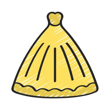 Balo Önlüğü Simgesi Basit Vektör İllüstrasyonu