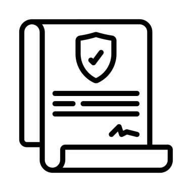 Sigorta Sözleşmesi web simgesi vektör çizimi
