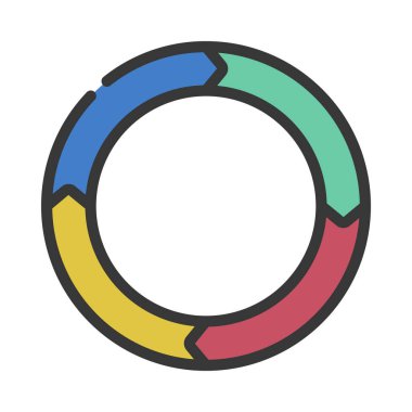 Süreç Arrow web simgesi vektör illüstrasyonu