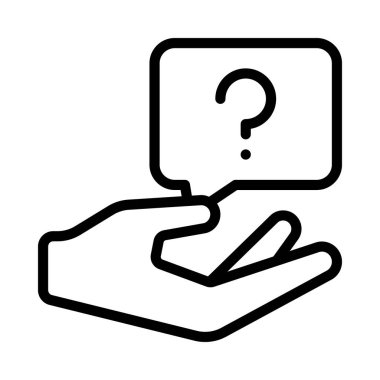 El Veren Soru Simgesi Basit Vektör İllüstrasyonu