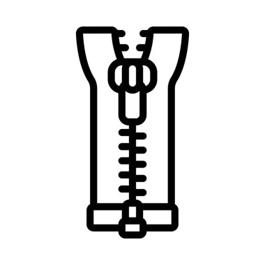 Fermuar Simgesi Basit Vektör İllüstrasyonu
