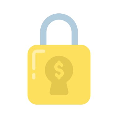 Finansal Kilit web simgesi vektör çizimi