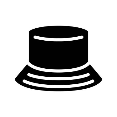 Beyaz arkaplanda Bucket Şapkası, vektör illüstrasyonu     