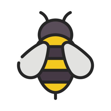 Arı simgesi. Arı vektör simgesinin çizgi film çizimi 