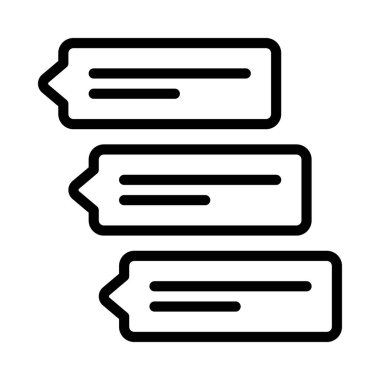 Forum Mesajlaşma Simgesi Basit Vektör İllüstrasyonu