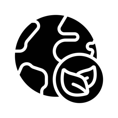 Dünya gezegeni simgesi, vektör illüstrasyonu basit tasarım