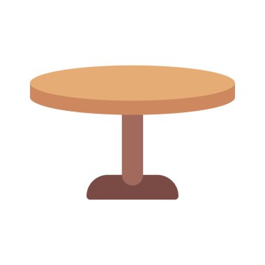 Yuvarlak Tablo vektör ince çizgi simgesi 