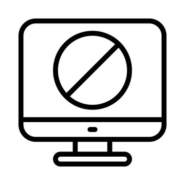 Bilgisayar simgesi yok, vektör illüstrasyonu 