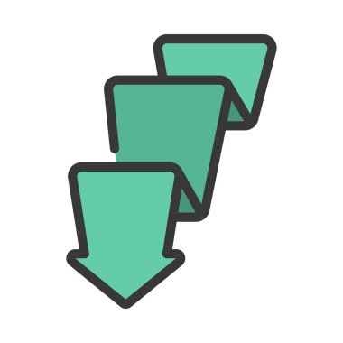 Beyaz arkaplanda ok Banner simgesinin vektör illüstrasyonu 