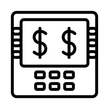 atm web simgesi vektör illüstrasyonu