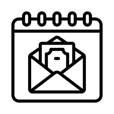 Maaş kontrolü Tarihi web simgesi vektör illüstrasyonu