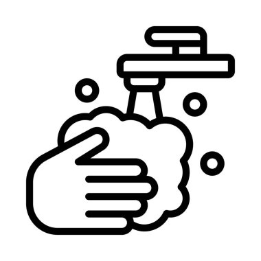 Elleri Yıka simge vektör illüstrasyon tasarımı