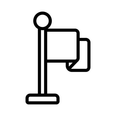 Flag Pole web simgesi vektör illüstrasyonu