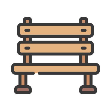 Park bench icon vector illustration 