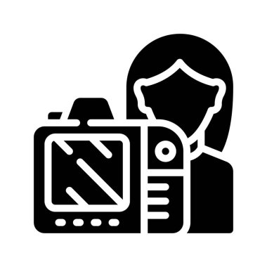 Vlogger ağ simgesi vektör illüstrasyonu