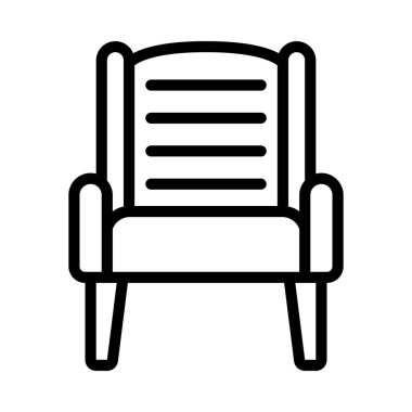 Koltuk simgesi, düz stil. vektör illüstrasyonu 