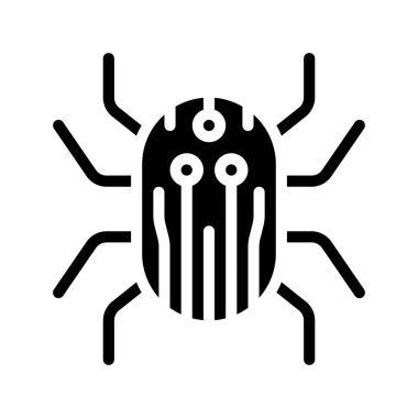 Siber Böcek Web simgesi vektör illüstrasyonu