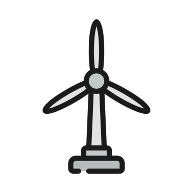 Rüzgar güç türbini. Web simgesi basit illüstrasyon         