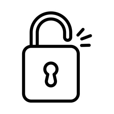  asma kilit ikon vektör çizimi 