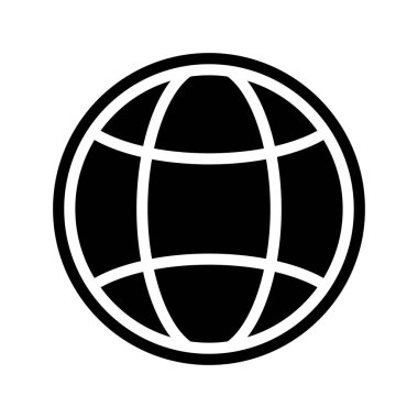 Beyaz arkaplanda dünya simgesi vektör illüstrasyonu 