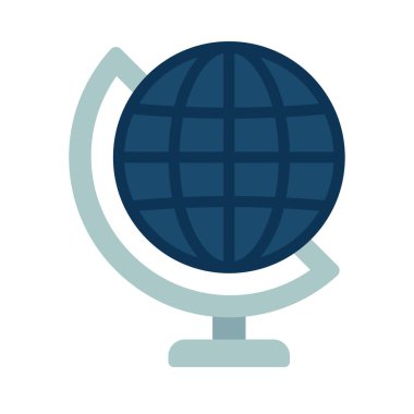 İnternet Coğrafya Simgesi Basit Vektör İllüstrasyonu