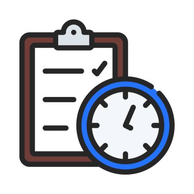 Checklist Saat modern simgesinin vektör çizimi            