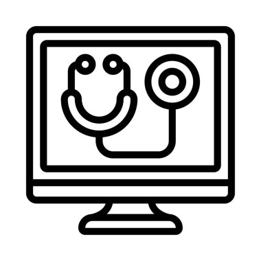 Bilgisayar Doktoru simgesi, vektör illüstrasyonu 