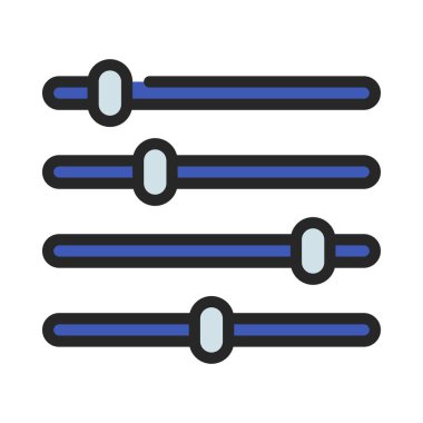 Ayarlar Slayt simgesi, vektör illüstrasyonu