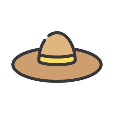 Büyük Plaj Şapkası ağ vektör illüstrasyonu