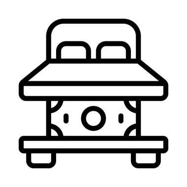 Yatak Altında Para web simgesi düz tasarım, vektör illüstrasyonu                                                    