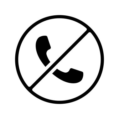 Telefon Simgesi Yok Basit Vektör İllüstrasyonu