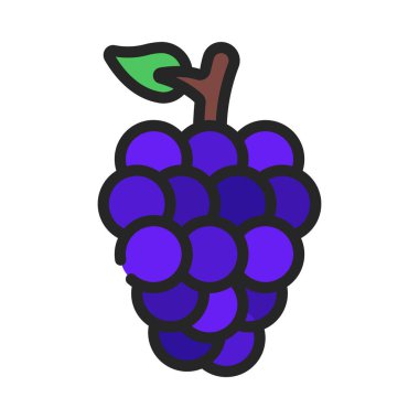 Üzüm Simgesi Basit Vektör İllüstrasyonu