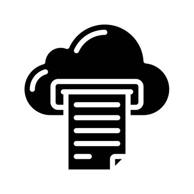 Bulut Yazdırma simgesi vektör illüstrasyonu 