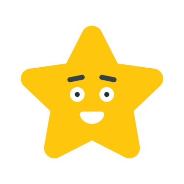 Mutlu Yıldız Emoji simgesi, vektör illüstrasyonu