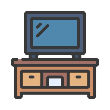  Modern TV Birimi ikon vektör illüstrasyon tasarımı