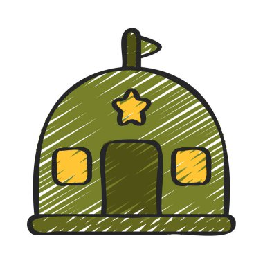 Ordu çadır simgesi, vektör illüstrasyonu 