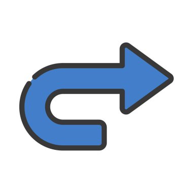 Eğri Simge Vektör Resimlemesi Üzerindeki Ok