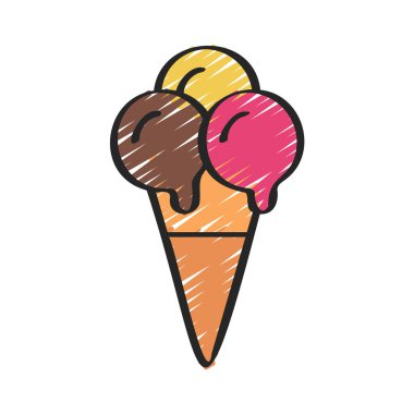 Dondurma Konisi Web simgesi vektör illüstrasyonu