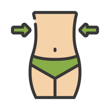 Slim Down Simge Basit Vektör İllüstrasyonu