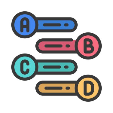 ABCD Kart simgesi, vektör illüstrasyonu basit tasarım